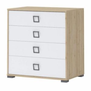 Obrazek Komoda Kiki F4-BK/KI-15 beech/white