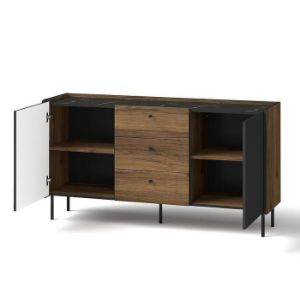 Obrazek Komoda Prestigo P5 2d3s Orzech War/San Seb/Czarny Mat