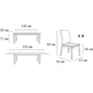 Obrazek Zestaw stół i krzesła Oliwia 1+6 ST654 II dąb sonoma KR812