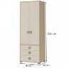 Obrazek Szafa 2D3S Kiki P23-BK/KI-01 beech/sand