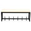Obrazek Wieszak metalowy z półką drewnianą Loft 26,5x75x25 czarny