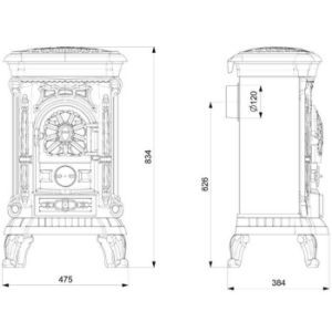 Obrazek Piec kominkowy P9 ECO 8 kW