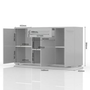 Obrazek Komoda Piano K150-3K1F/PN-70/KA/70 crystal white