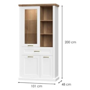 Obrazek Witryna Tara V3K1F white/pacific walnut