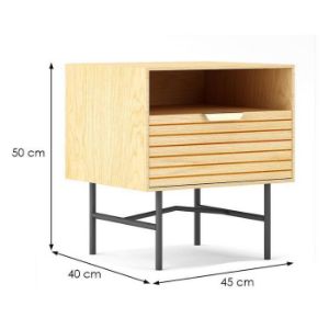 Obrazek Szafka nocna Bassel 2521 45X40X50 naturalny/czarny