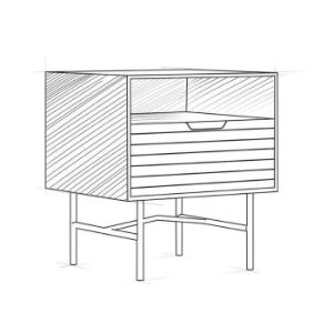 Obrazek Szafka nocna Bassel 2521 45X40X50 naturalny/czarny