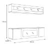 Obrazek Meblościanka + Biokominek Fly N2 + Szkło Czarny/Biały
