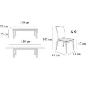Obrazek Zestaw stół i krzesła Paweł 3 1+6 ST667 I KR755 orzech ekf cappuccino