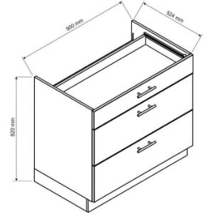 Obrazek Szafka Kuchenna Irma D90pc S/3 Zielony Mat