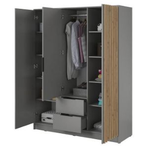 Obrazek Szafa Nelly 3d Lustro Szary/Lamela Artisan