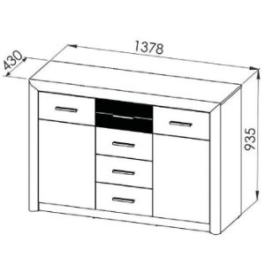 Obrazek Komoda 138 4s Castel 09 Sonoma/Trufla Komoda 138 4S Castel 09 Sonoma/Trufla