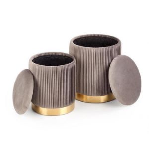 Obrazek Pufy Tiffany zestaw 2 puf (popiel)