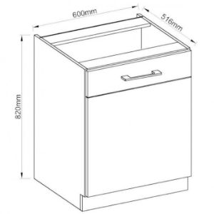 Obrazek Szafka kuchenna Vigo biały HG 60d 1f Bb