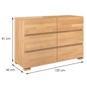 Obrazek  Komoda Drewniana Bukowa 6s Skandica Vestre Naturalny 