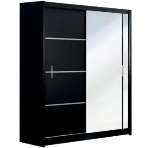SZAFA VISTA 150 CZARNY/LUSTRO