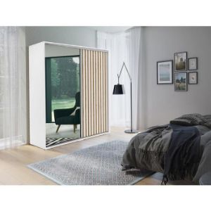 Obrazek Szafa Kair biały/lamela złoty craft 200x215x62 