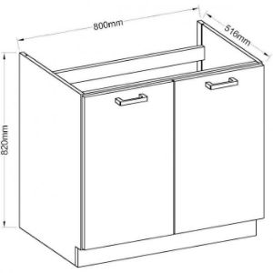 Obrazek Szafka kuchenna Wiktoria Chamonix/Legno 80ZL 2F BB