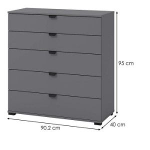 Obrazek Komoda Duerto 5F 90 szara 11008297