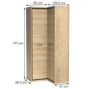Obrazek Szafa Narożna Mediolan M14 Natural Hikora