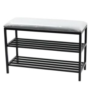 Obrazek Szafka na buty metal z siedziskiem Loft 51x75x30 czarny