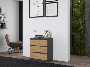 Obrazek Komoda Umo P3 antracyt/dąb artisan