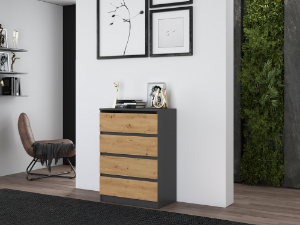 Obrazek Komoda Umo P4 antracyt/dąb artisan