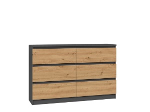 Obrazek Komoda Umo P6 120 antracyt/dąb artisan