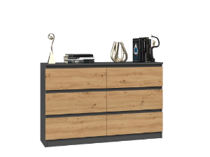 Obrazek Komoda Umo P6 120 antracyt/dąb artisan