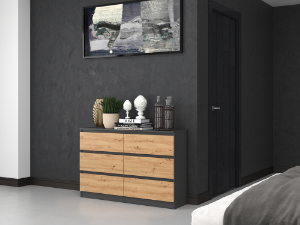 Obrazek Komoda Umo P6 120 antracyt/dąb artisan