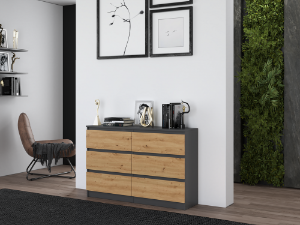 Obrazek Komoda Umo P6 120 antracyt/dąb artisan