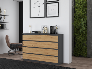 Obrazek Komoda Umo P8 140 antracyt/dąb artisan