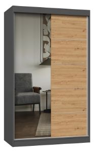 Obrazek Szafa Sabina S 120 z lustrem dąb artisan/antracyt