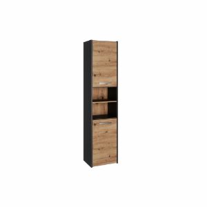 Obrazek Szafka łazienkowa Milena 2D antracyt/dąb artisan