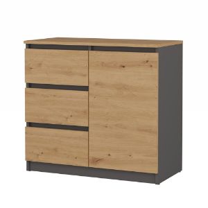 Obrazek Komoda Izydora 1 antracyt/dąb artisan