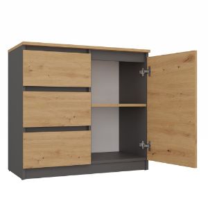 Obrazek Komoda Izydora 1 antracyt/dąb artisan