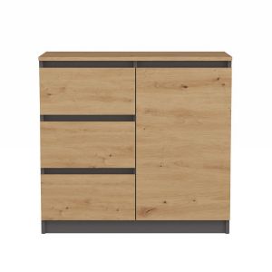 Komoda Izydora 1 antracyt/dąb artisan