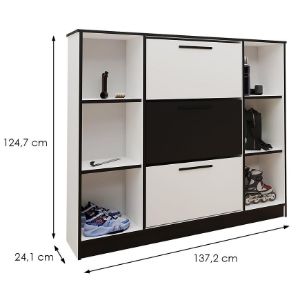 Obrazek Szafka na buty SZNB02 biały+czarny