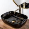 Obrazek Umywalka nablatowa Belinda Black Marble Shiny