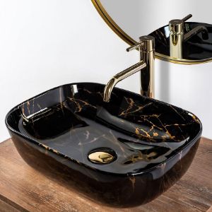 Obrazek Umywalka nablatowa Belinda Black Marble Shiny
