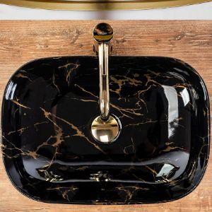 Obrazek Umywalka nablatowa Belinda Black Marble Shiny