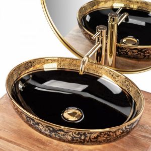 Obrazek Umywalka nablatowa Margot Black/Gold