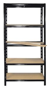 Obrazek Regał Magazynowy Metalowy RNDU czarny 180x90x30cm – 5 półek/175kg
