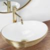 Obrazek Umywalka nablatowa Sofia Gold Brush/White