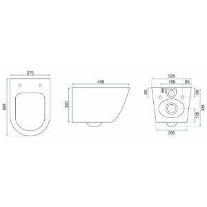 Obrazek Miska zawieszana Carlo Mini Rimless white/black