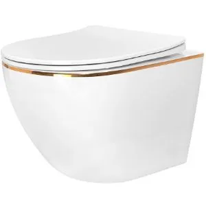 Miska zawieszana Carlo Mini Rimless white gold