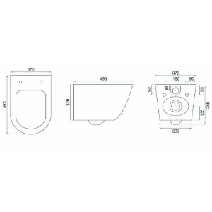 Obrazek Miska zawieszana Carlo Mini Rimless duroplast