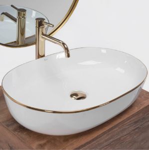 Umywalka nablatowa Cleo 61 Gold Edge