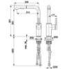 Obrazek Bateria zlewozmywakowa obrotowa z wyciąganą wylewką Duero Basic Black
