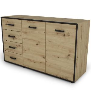 Obrazek Komoda Capannoli 148 4s 2d dąb artisan/czarny 