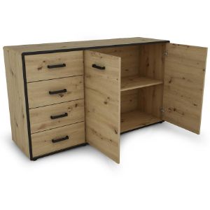 Obrazek Komoda Capannoli 148 4s 2d dąb artisan/czarny 